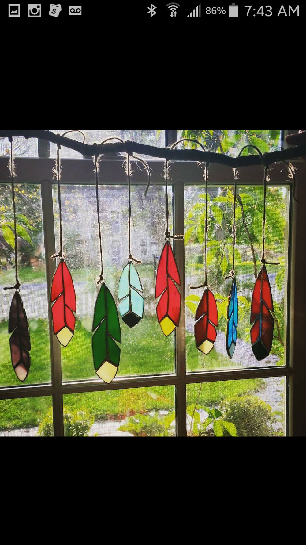 Image of Classic Feather - stained glass