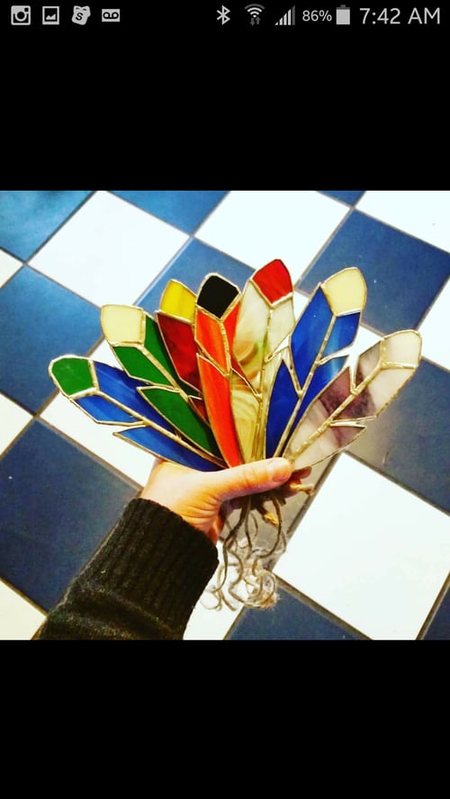 Image of Classic Feather - stained glass