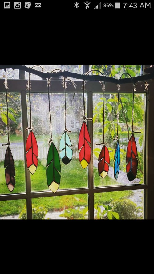 Image of Classic Feather Set-stained glass