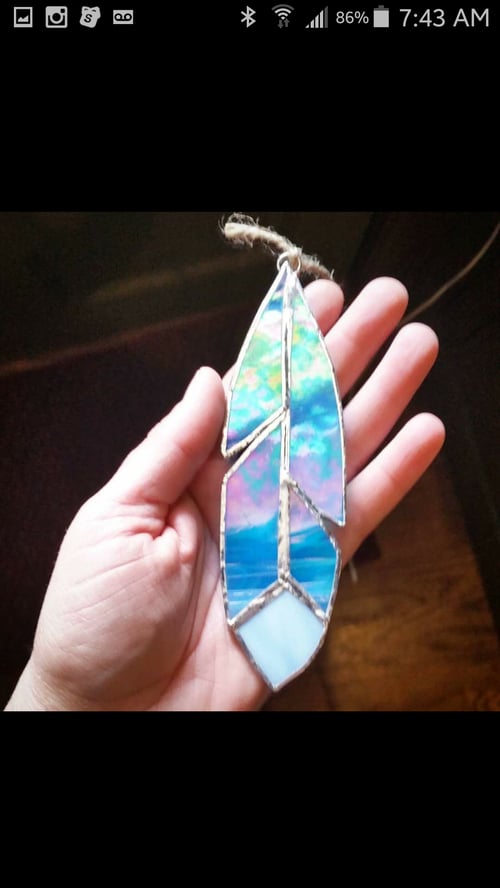 Image of Free Spirit Feather - stained glass
