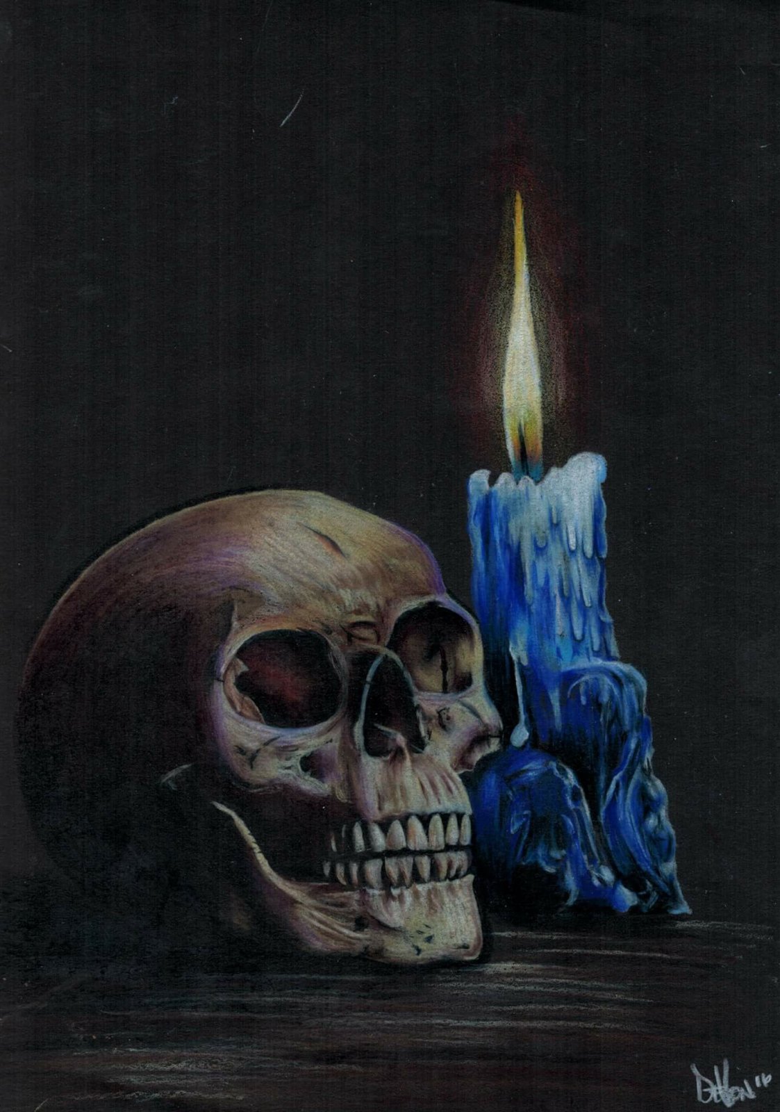 Art By Devon Lanz — Skull and candle 9