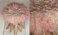 Image 5 of Round Curly Felted Blanket - VINTAGE PINK 
