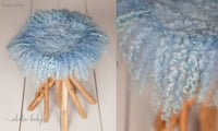 Image 1 of Round Curly Felted Blanket - BABY BLUE 