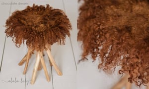 Image of Round Curly Felted Blanket - CHOCOLATE DREAM