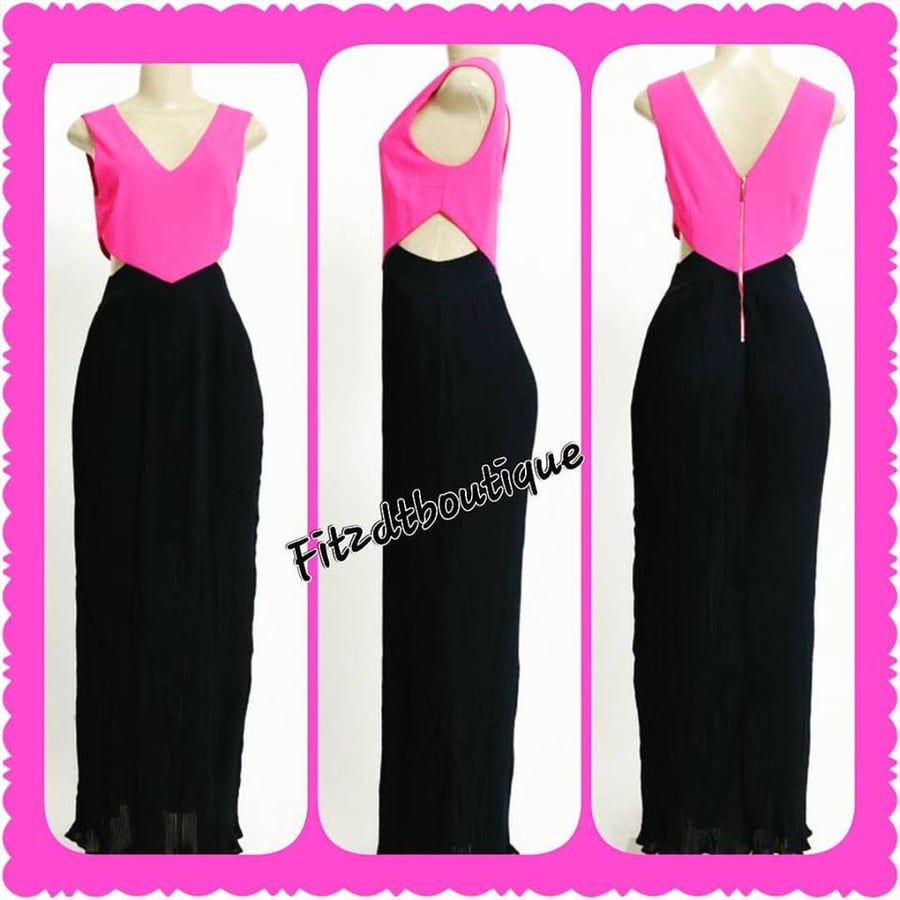 Image of Pink and Blue Empire Maxi