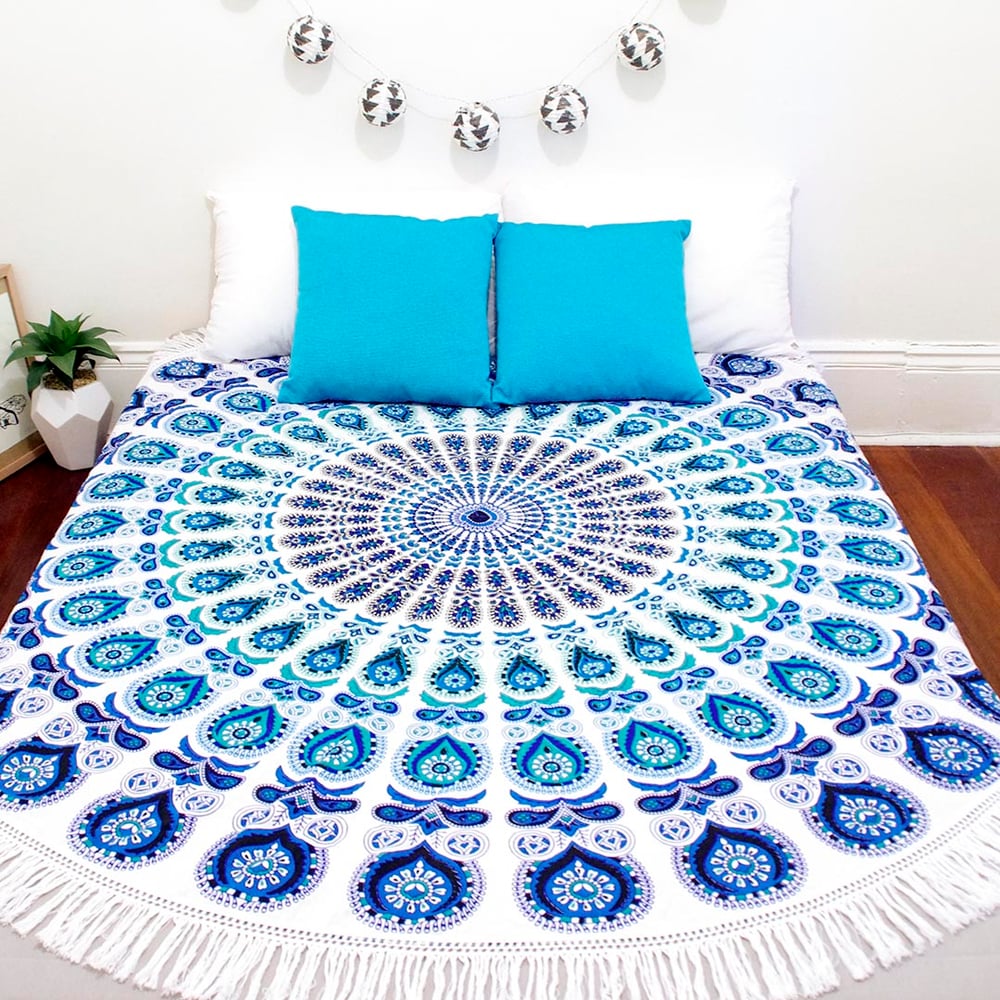 Image of Blue and Teal Mandala Roundie