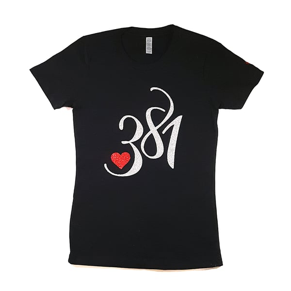 Image of 381 Logo Tee Black|White Ice