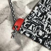 Image 5 of Black White and Red All-Over Drawstring Backpack