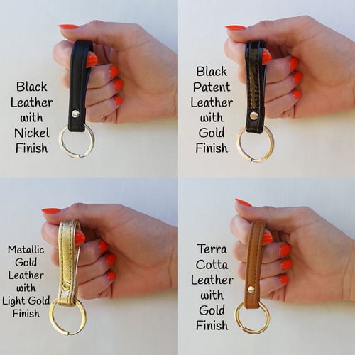 Image of Genuine Leather Loop Key Chain Accessory - Choose Leather Color & Split Ring Finish