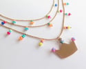 Le Queen Triple Multicolor Necklace 