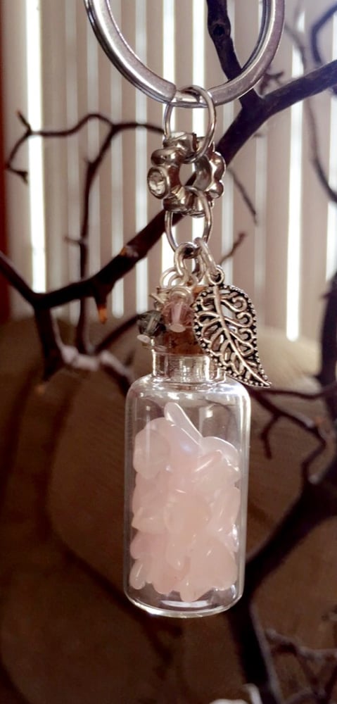 Image of Pink Quartz keychain