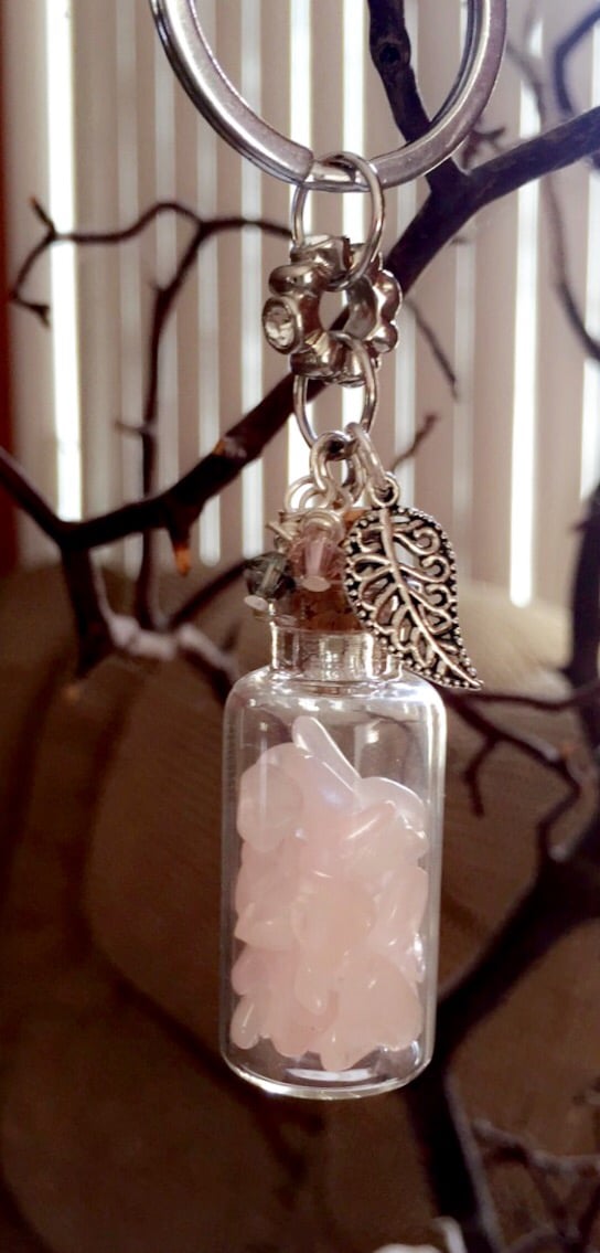 Image of Pink Quartz keychain