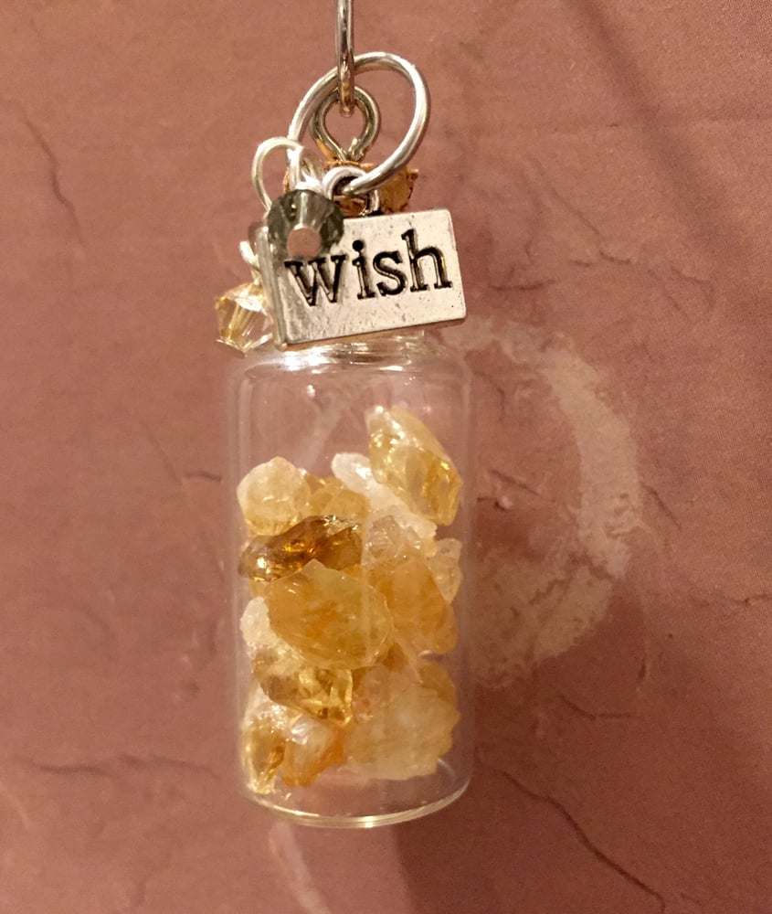 Image of Citrine vial keychain