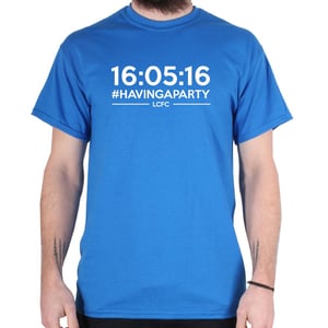 Image of Leicester City Champions #Havingaparty T-Shirt Blue
