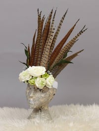 Image 2 of Floral Headdress (white and green)
