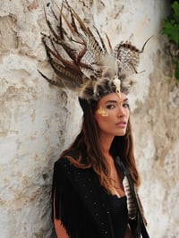 Image 1 of The 'Big Boy' Headdress.  Double winger with bird skull to finish.