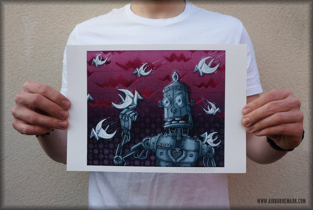 Image of "Be A Robot" A4 Giclee Print
