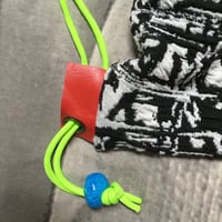 Image 4 of Black White and Red All-Over Drawstring Backpack