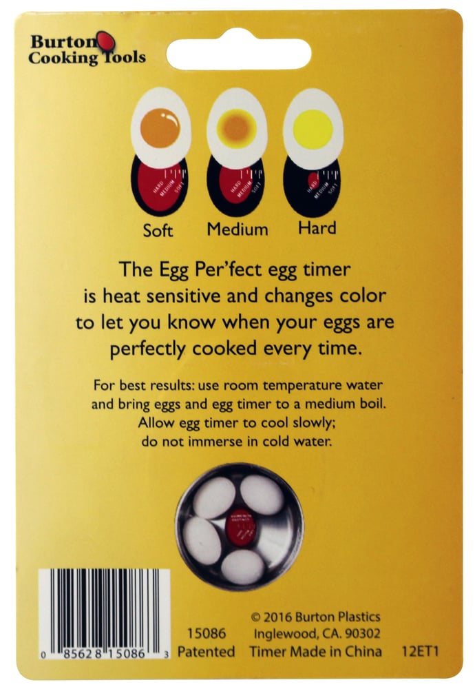 Burton Cooking Tools — Egg Per'fect Egg Timer (card)