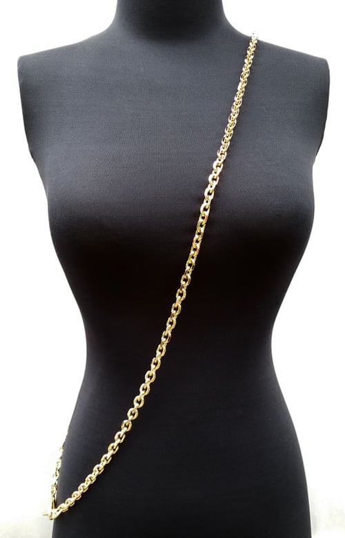 Image of GOLD Chain Purse Strap - Rolo Chain, Diamond Cut Accents - 3/8" (9mm) Wide - Choose Length & Clasps
