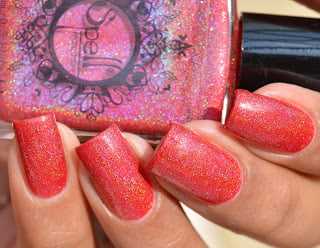 Image of ~Widow’s Walk~ red/pink holo Spell nail polish "Dollhouse Mischief"!