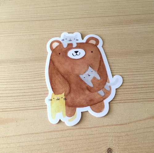 Image of crazy cat + bat bear vinyl stickers *discontinued*