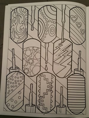 Image of Glisten & Glow - Manis & More Nail Polish Themed Coloring Book 