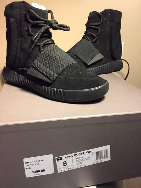 Image of Adidas Yeezy 750 Black size 8