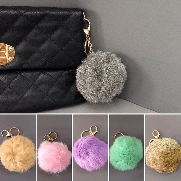 Image of Fur PomPom Keychain