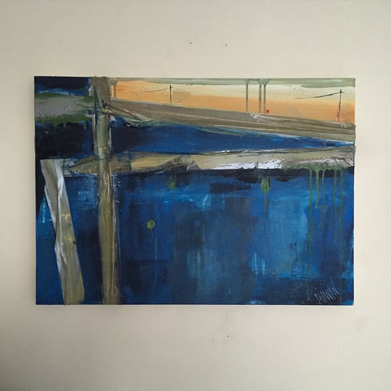 Image of SHELTER #3 - Acrylic on canvas with tape, 60 x 40cms