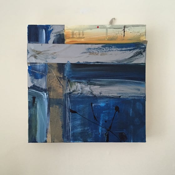 Image of SHELTER #5 - Acrylic on canvas with tape, 30 x 30cms