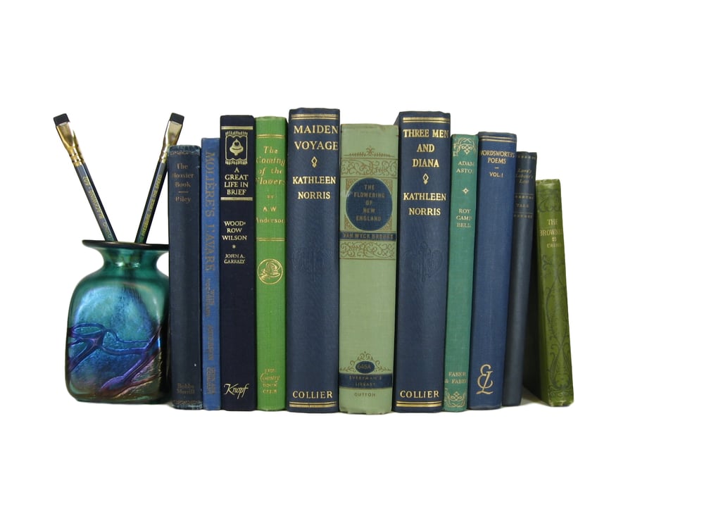 Image of Blue and Green Antique Books