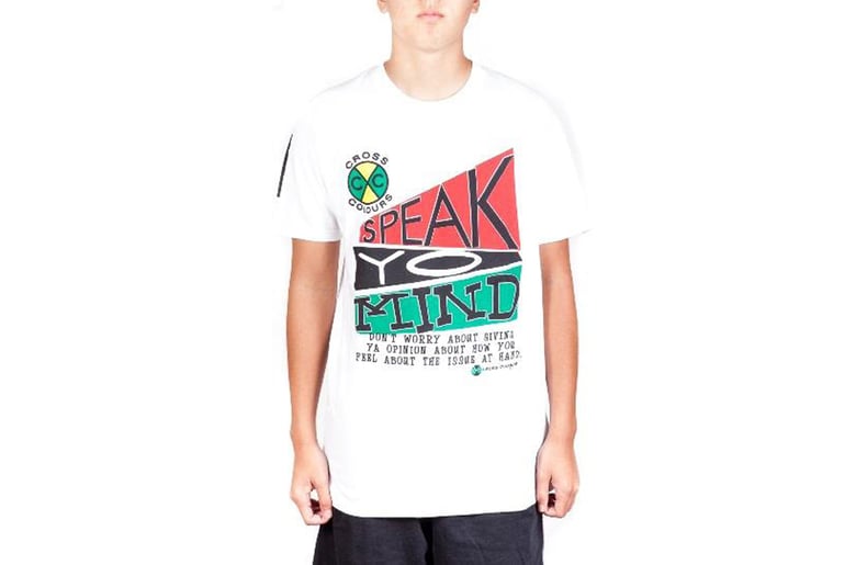 Image of Cross Colours - SPEAK YO MIND T-SHIRT - White