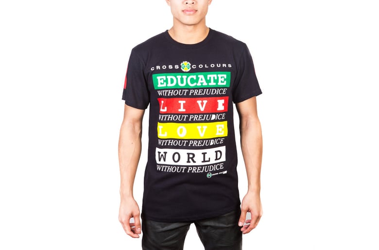 Image of Cross Colours - WITHOUT PREJUDICE T-SHIRT - Black
