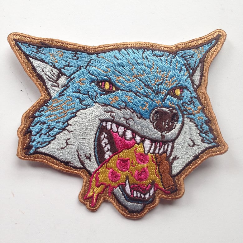 Image of Pizza Wolf Die Cut Patch
