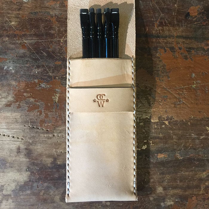Image of 5 Blackwing Leather Pencil Pouch