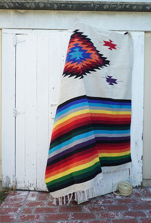 Image of Mexican Blanket featuring 'Diamond' in CREAM