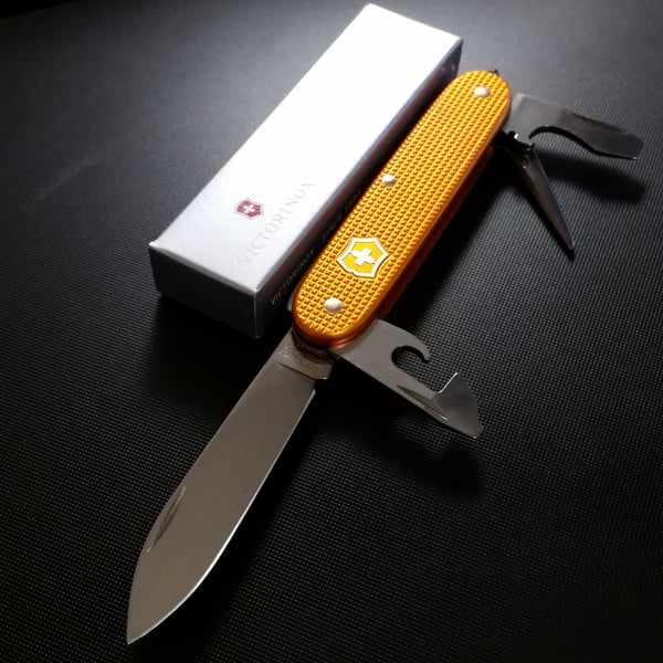 image of victorinox orange alox pioneer 93mm swiss army knife
