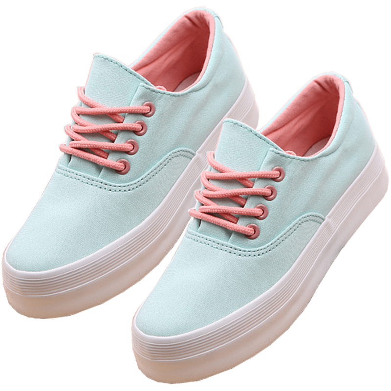 baby blue and pink shoes