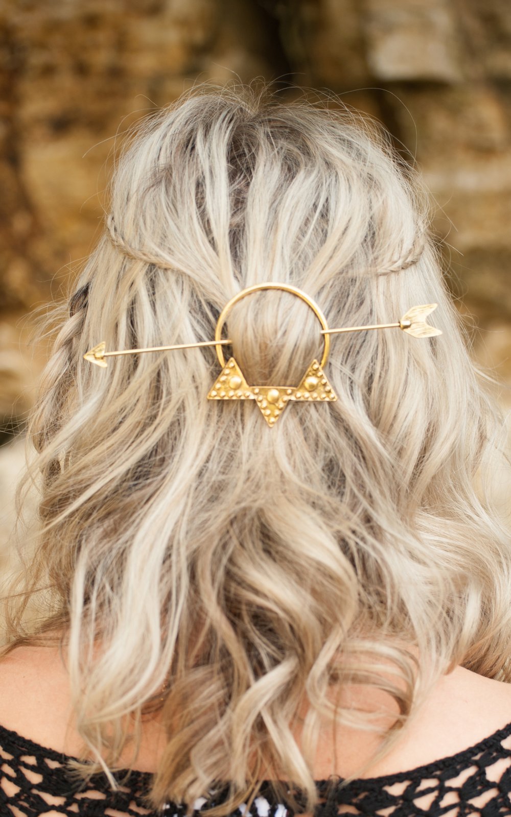 Image of Neptune Hair Clip Gold Arrow Three Colours Available
