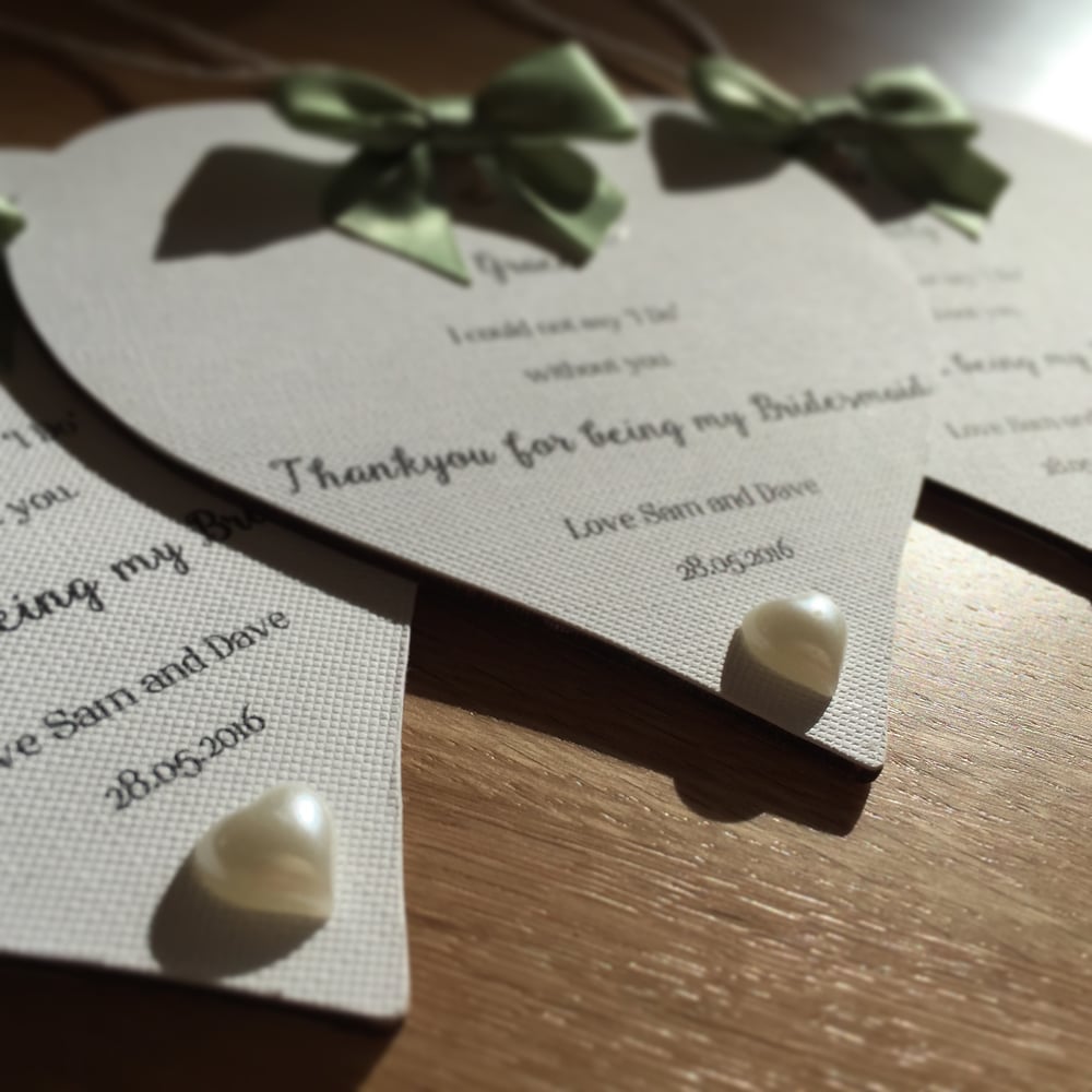 Image of Thankyou for being bridesmaid heart