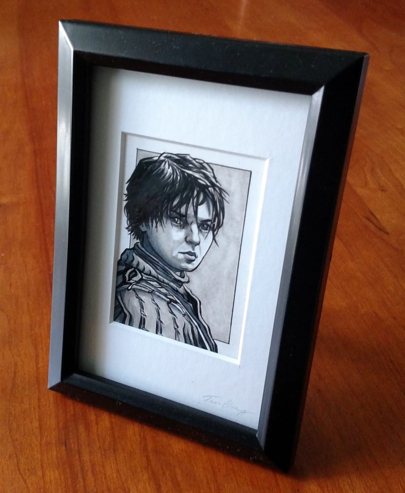 Image of Arya Stark Original Art Card (Framed)