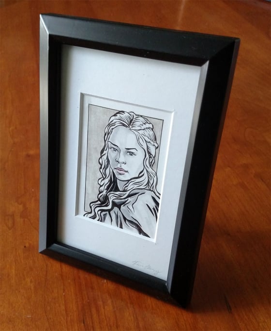 Image of Daenerys Targaryen Original Art Card (Framed)