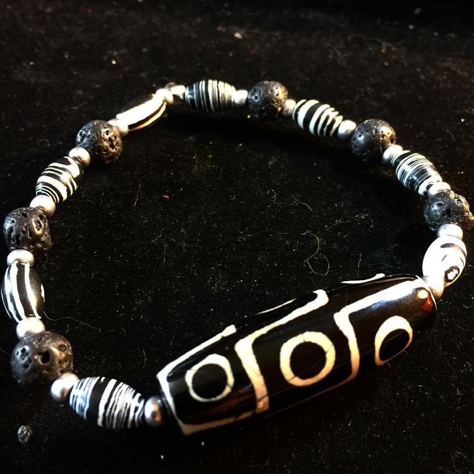 Image of Tribal Warrior ~ Tribal Agate, Zebra Jasper and Basalt (Volcanic Rock)