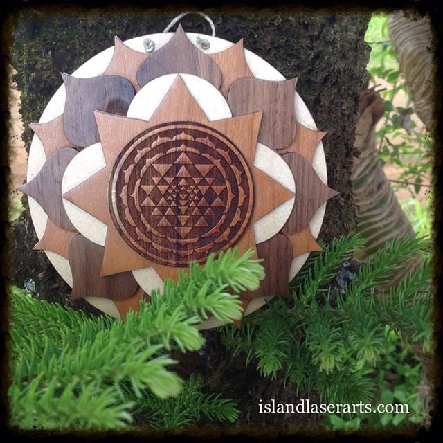 Image of Sri Yantra Mandala wall hanging (stacked) 