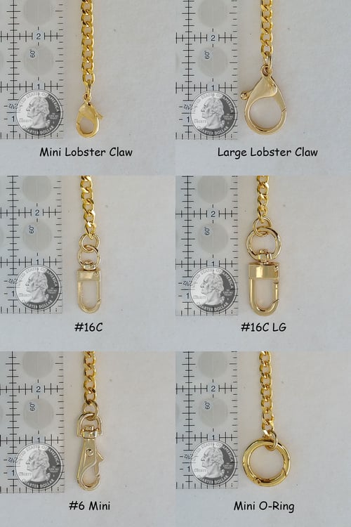 Image of GOLD Chain Purse Strap - Mini Classy Curb, Diamond Cut Accents - 1/4" Wide - Choose Length & Clasps