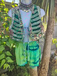 Image 1 of Mini Cropped Mykonos jewel Green- upto size 10 uk 