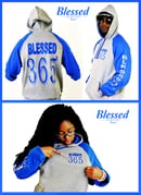Image 1 of Blessed 365 Hooded Sweatshirt - Oxford/Royal Blue
