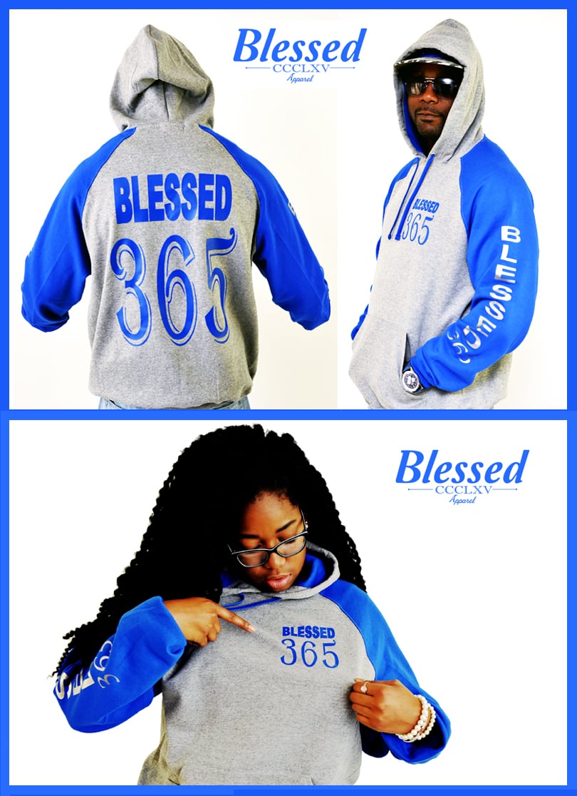 Image of Blessed 365 Hooded Sweatshirt - Oxford/Royal Blue