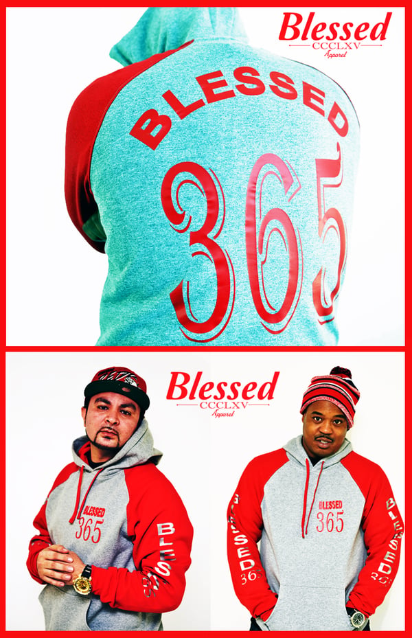 Image of Blessed 365 Hooded Sweatshirt - Oxford/Red